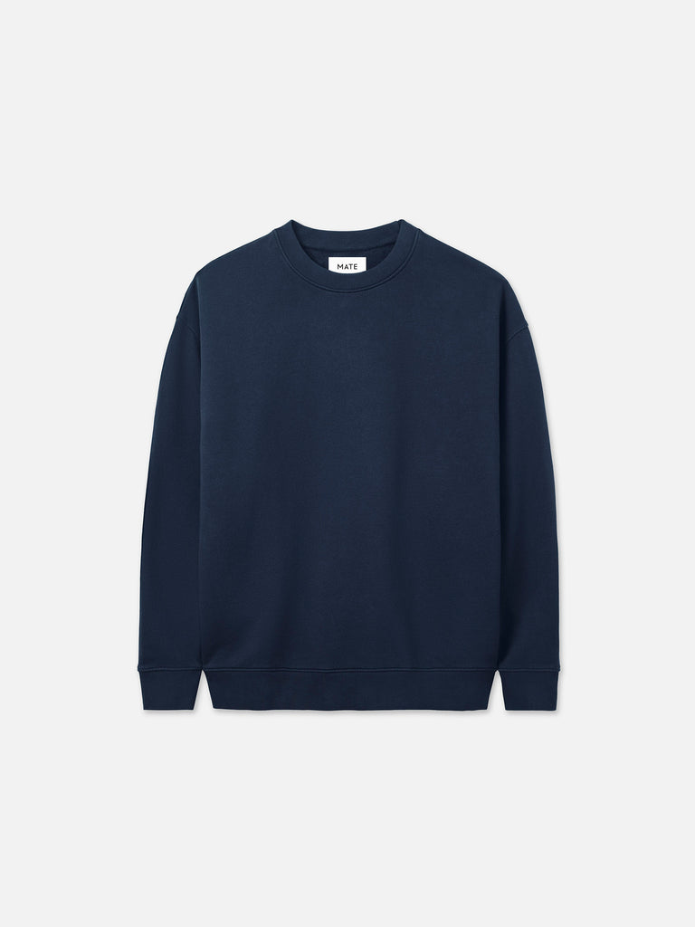 スウェット・トレーナー BURBERRY Navy Blue Cotton Oversize Sweatshirt Burberry - Cotton crew-neck sweatshirt black - The Corner