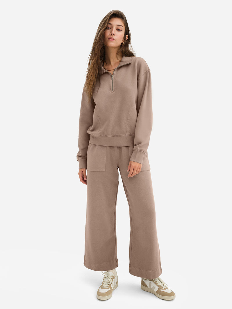 Organic Fleece Quarter Zip Sweatshirt
