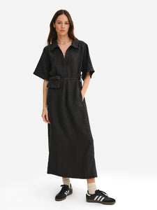 Organic Linen Belt Maxi Dress
