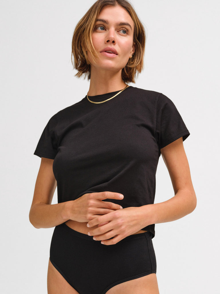Cotton Shrunken Logo Tee