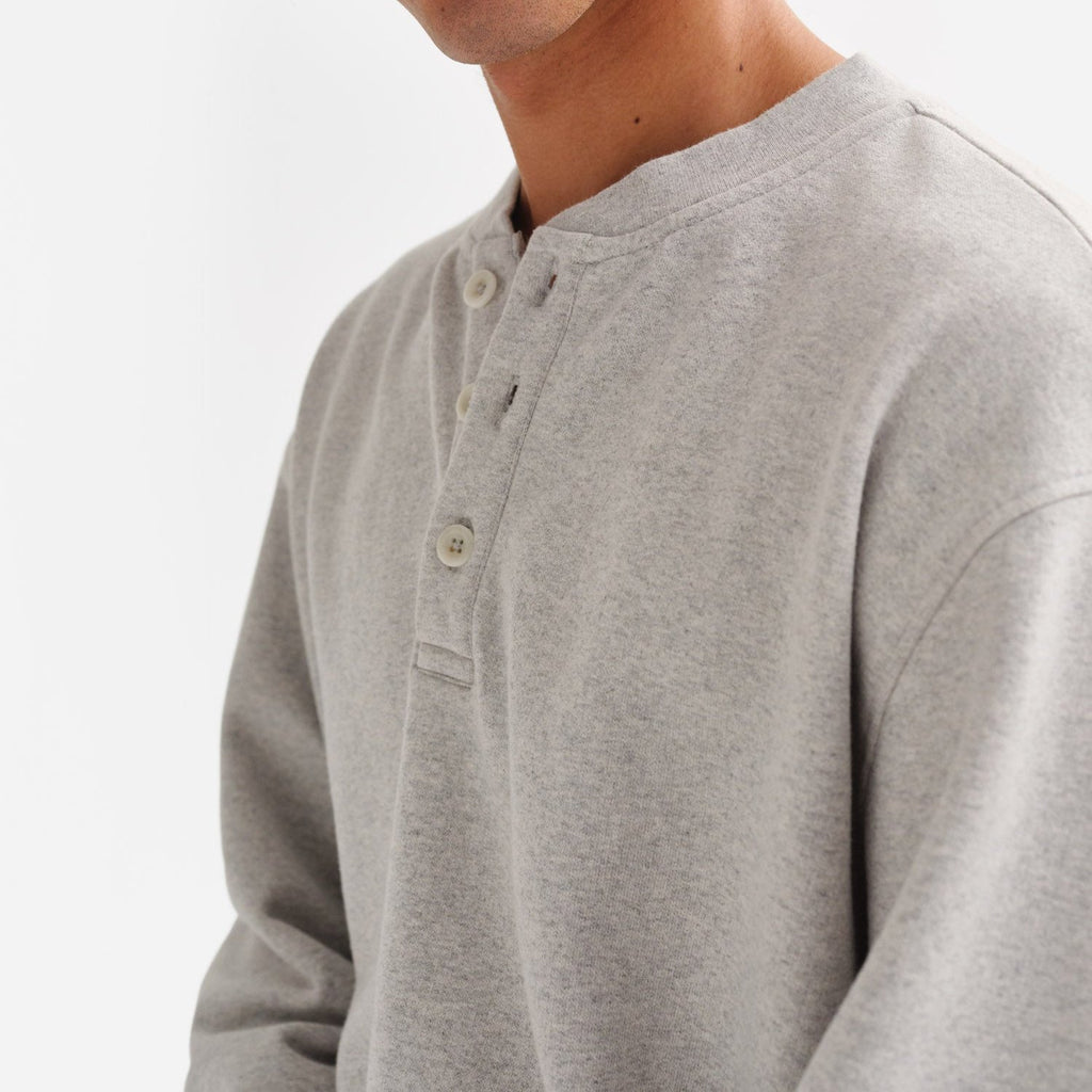 Men s Organic Fleece Henley Sweatshirt MATE the Label