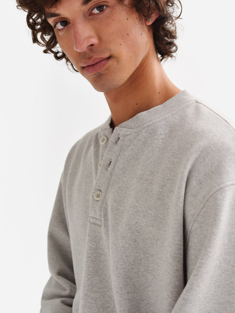 Henley crew neck sweatshirt store