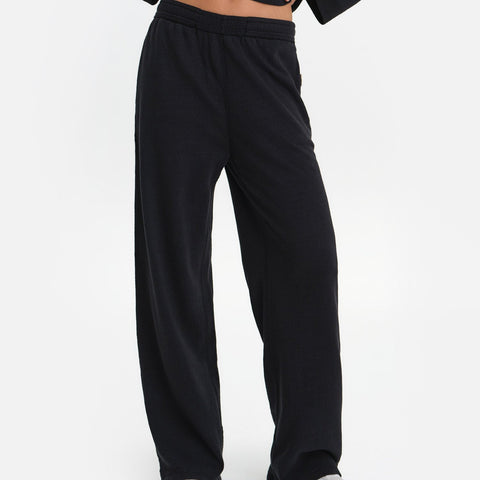 Textured Knit Straight Leg Pant