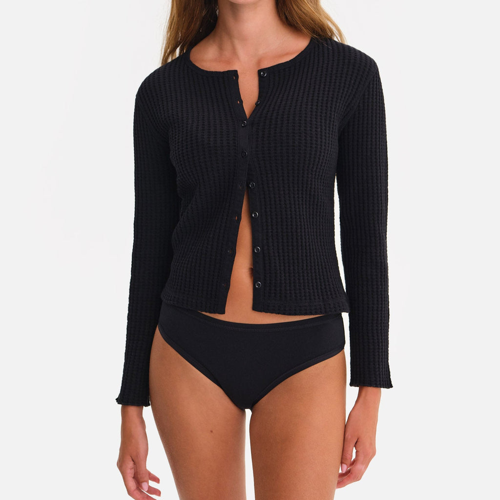 Organic Waffle Crew Cardigan – MATE the Label