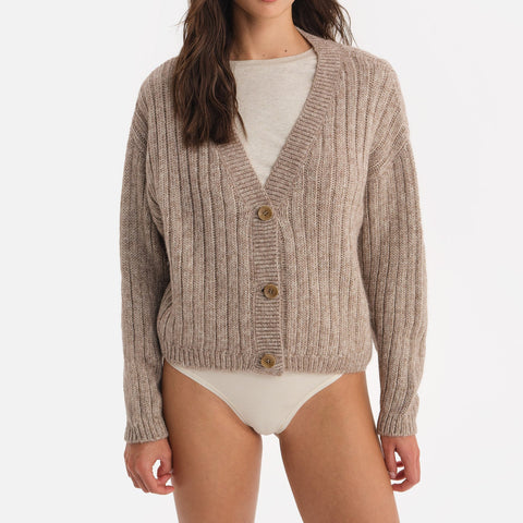Luxe Alpaca Ribbed Cardigan