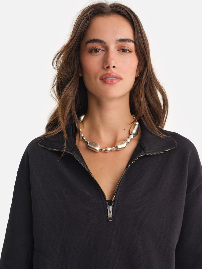 Organic Fleece Quarter Zip Sweatshirt