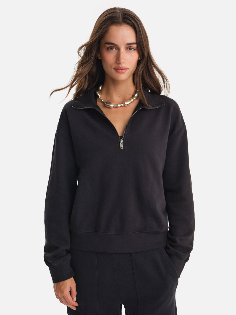 Organic Fleece Quarter Zip Sweatshirt