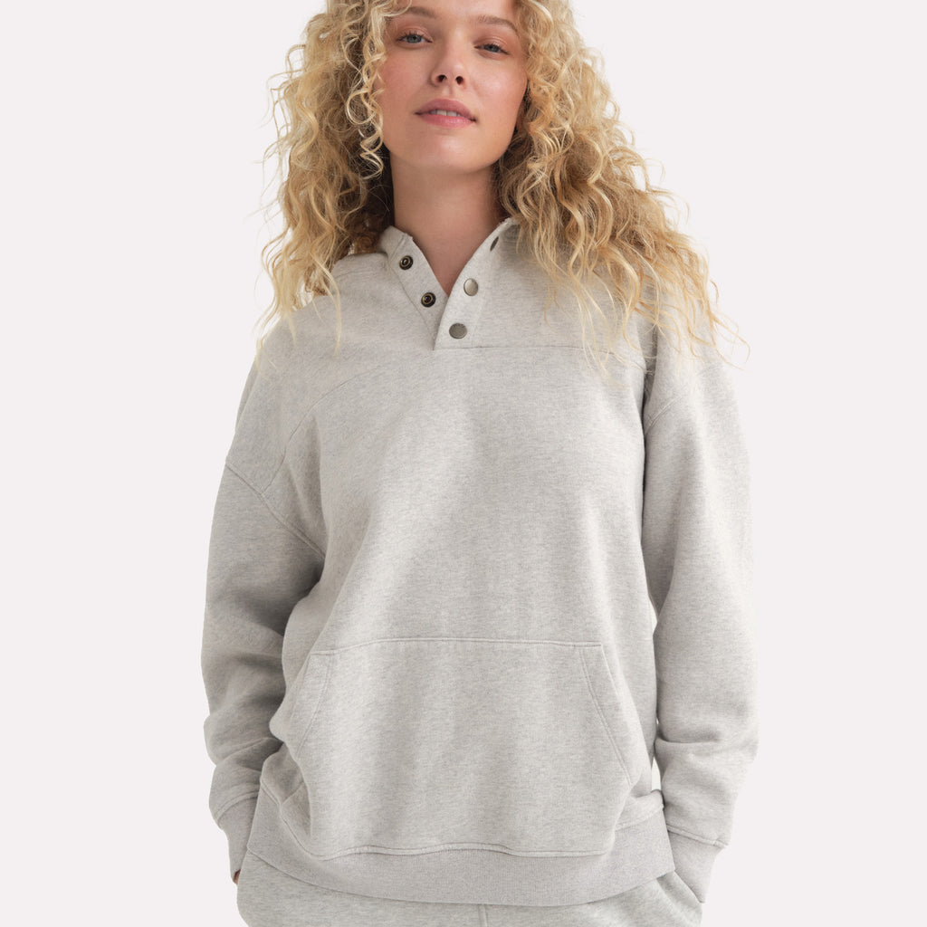 Fleece henley sweatshirt new arrivals