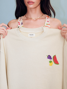 Organic Fleece Embroidered Oversized Sweatshirt