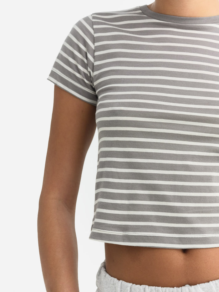 Organic Cotton Striped Shrunken Tee