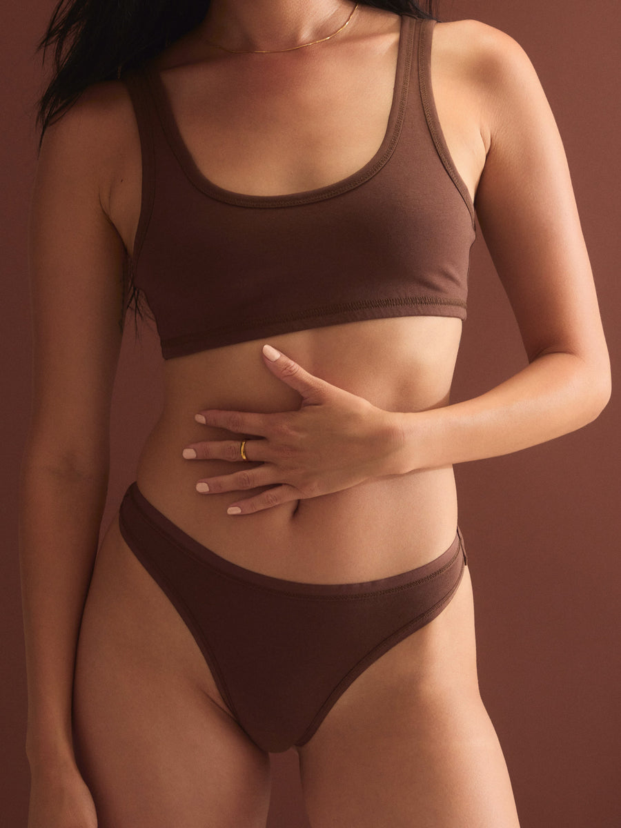 Organic Comfort Scoop Bralette-Intimates-MATE the Label-ESPRESSO-XS-MATE the Label