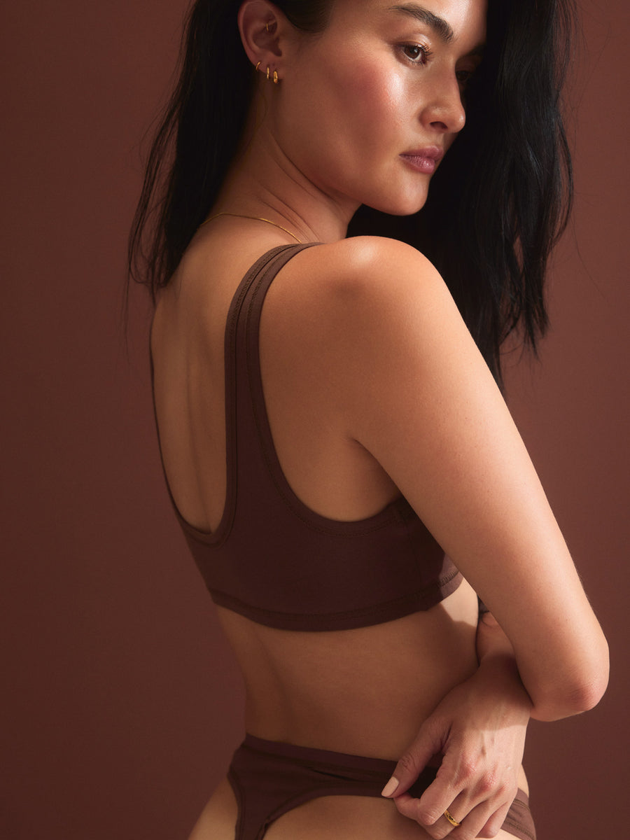 Organic Comfort Scoop Bralette-Intimates-MATE the Label-ESPRESSO-XS-MATE the Label