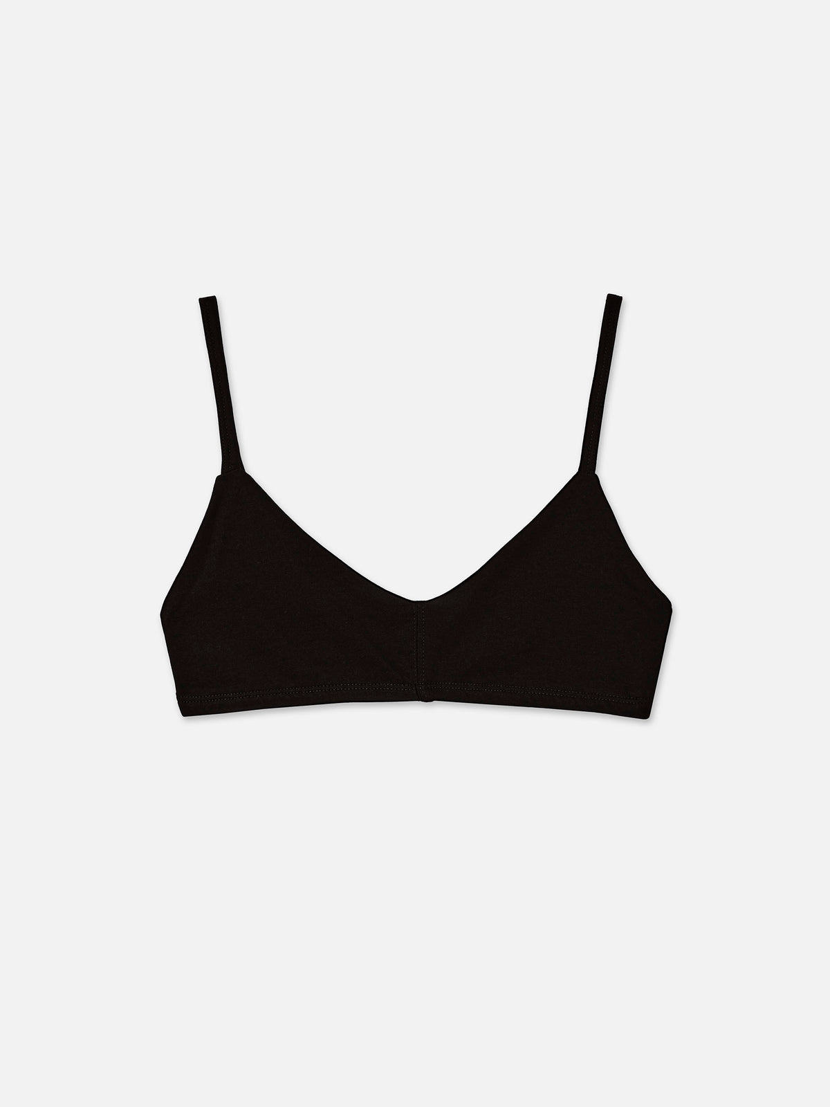 Organic Comfort Triangle Bralette-Intimates-MATE the Label-JET BLACK-XS-MATE the Label