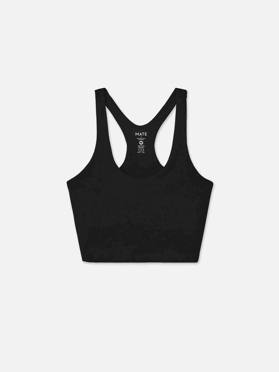 Organic Stretch Racer Tank-Active-MATE the Label-JET BLACK-XS-MATE the Label