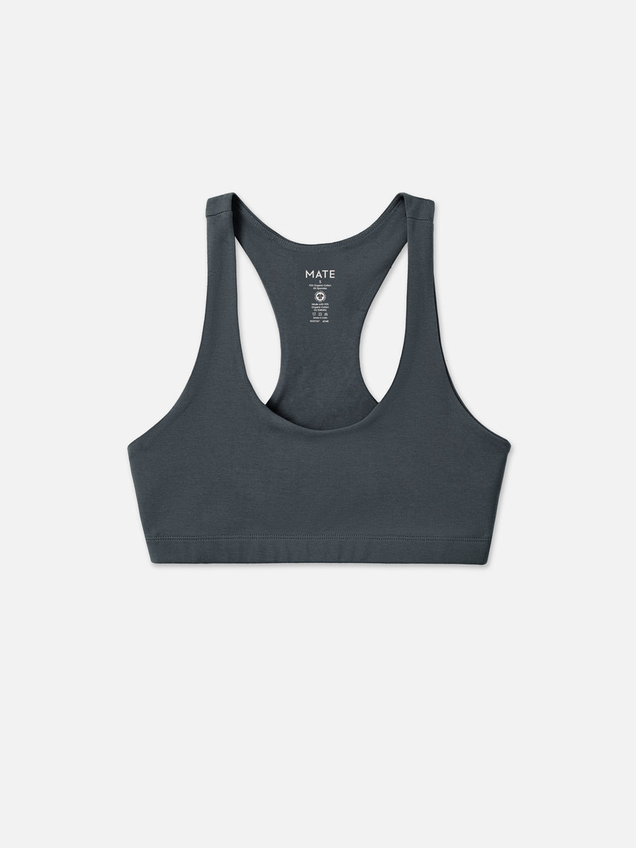 Organic stretch racerback sports bra in Forest green – MATE the Label