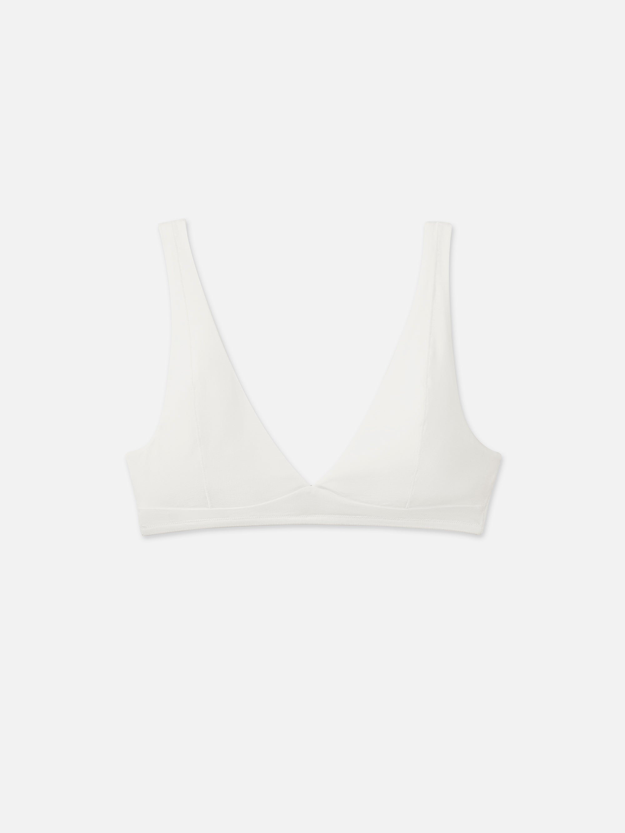 MATE the Label Women's Tencel Wireless Triangle Bra White