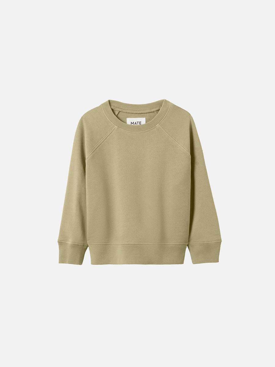 Mini Organic Lightweight Terry Raglan Sweatshirt-Sweatshirts-MATE the Label-LICHEN-2/3y-MATE the Label