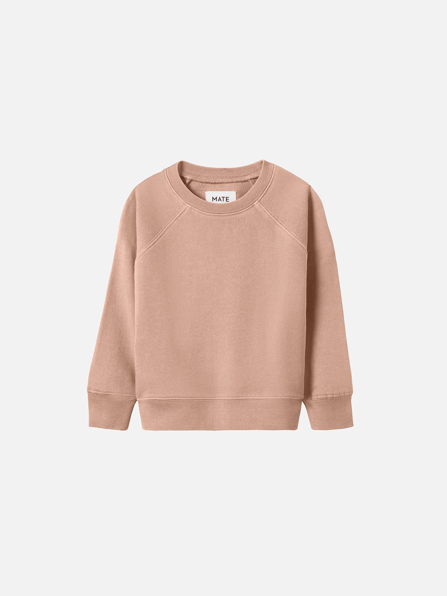 Mini Organic Lightweight Terry Raglan Sweatshirt-Sweatshirts-MATE the Label-ROSE-2/3y-MATE the Label