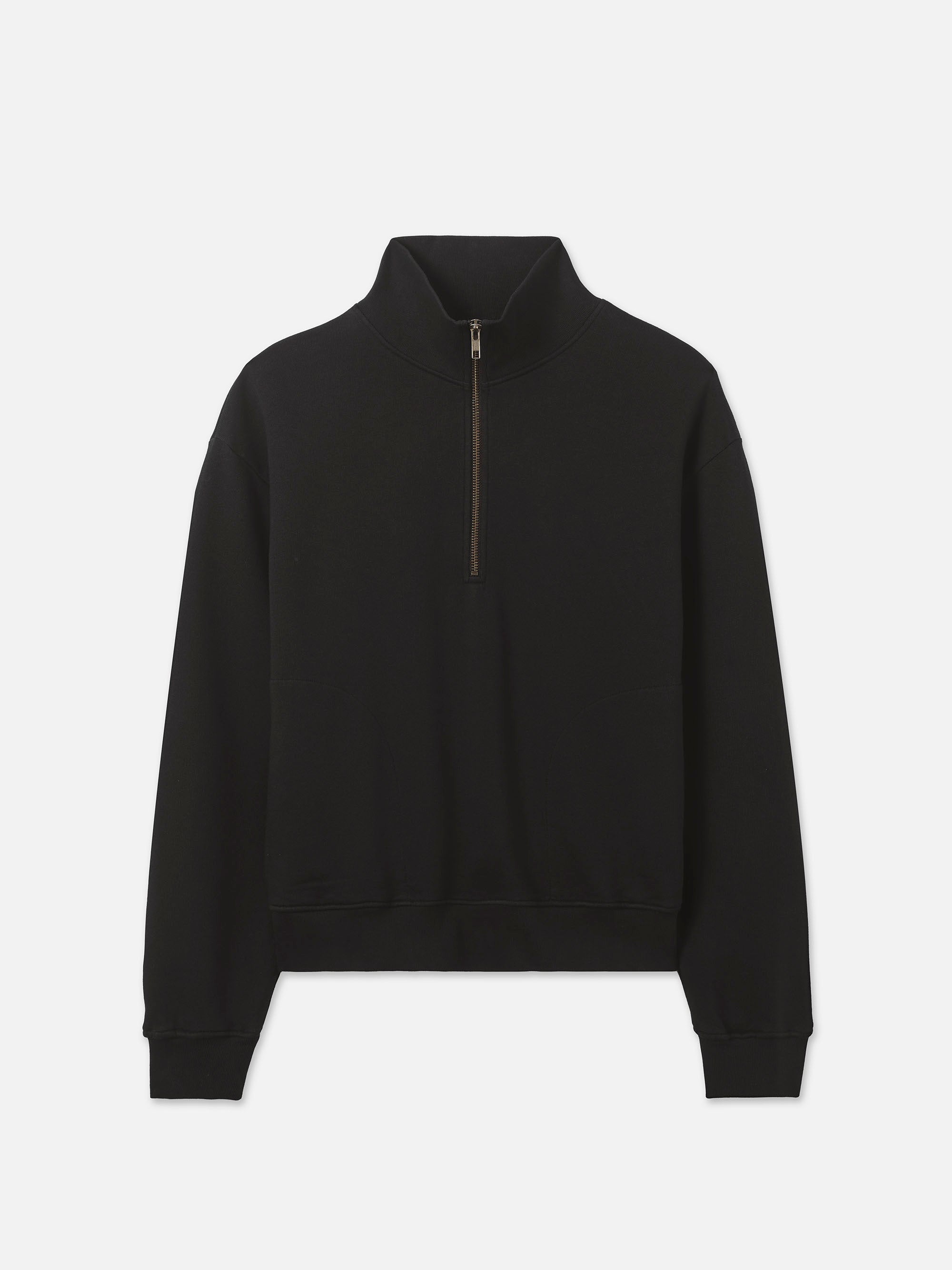 Picture of Organic Fleece Quarter Zip Sweatshirt Black - Women's