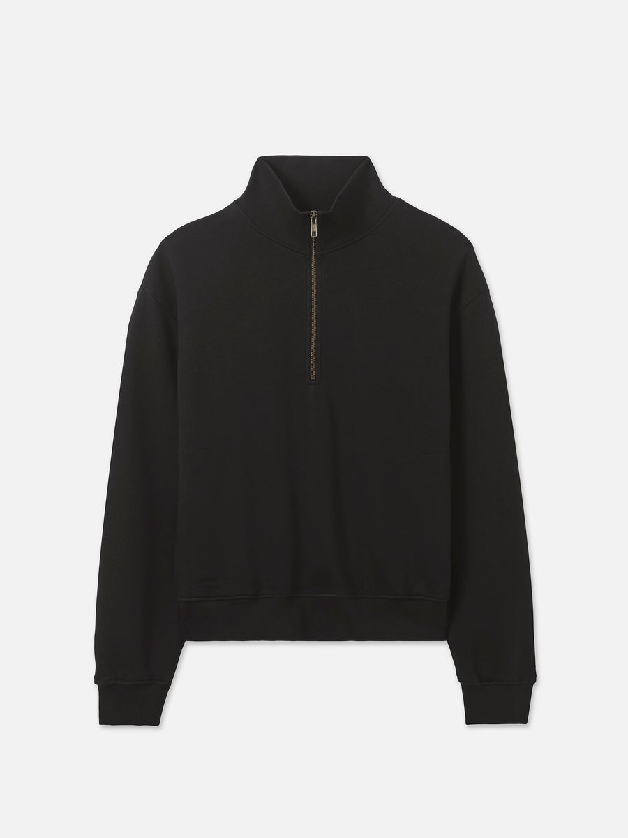 Organic Fleece Quarter Zip Sweatshirt-Sweatshirts-MATE the Label-JET BLACK-XS-MATE the Label