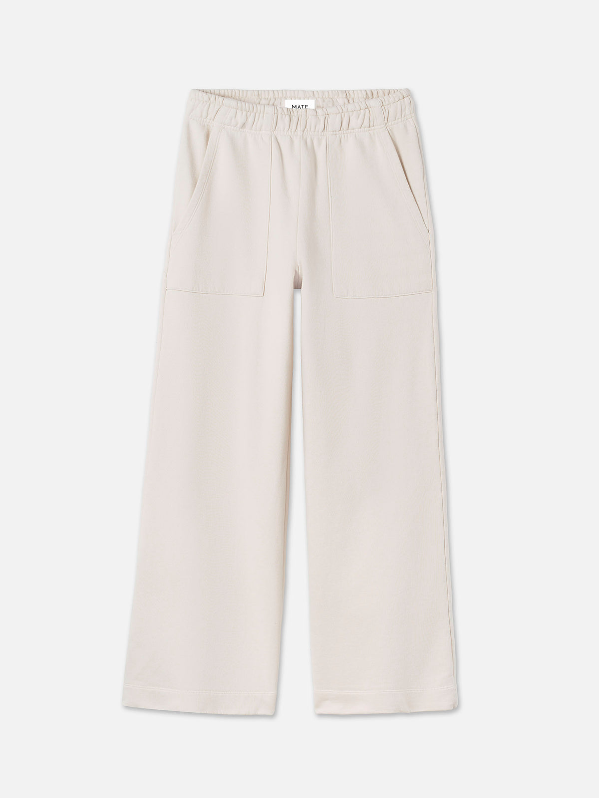 Organic Fleece Wide Leg Pant-Sweatpants-MATE the Label-BONE-XS-MATE the Label