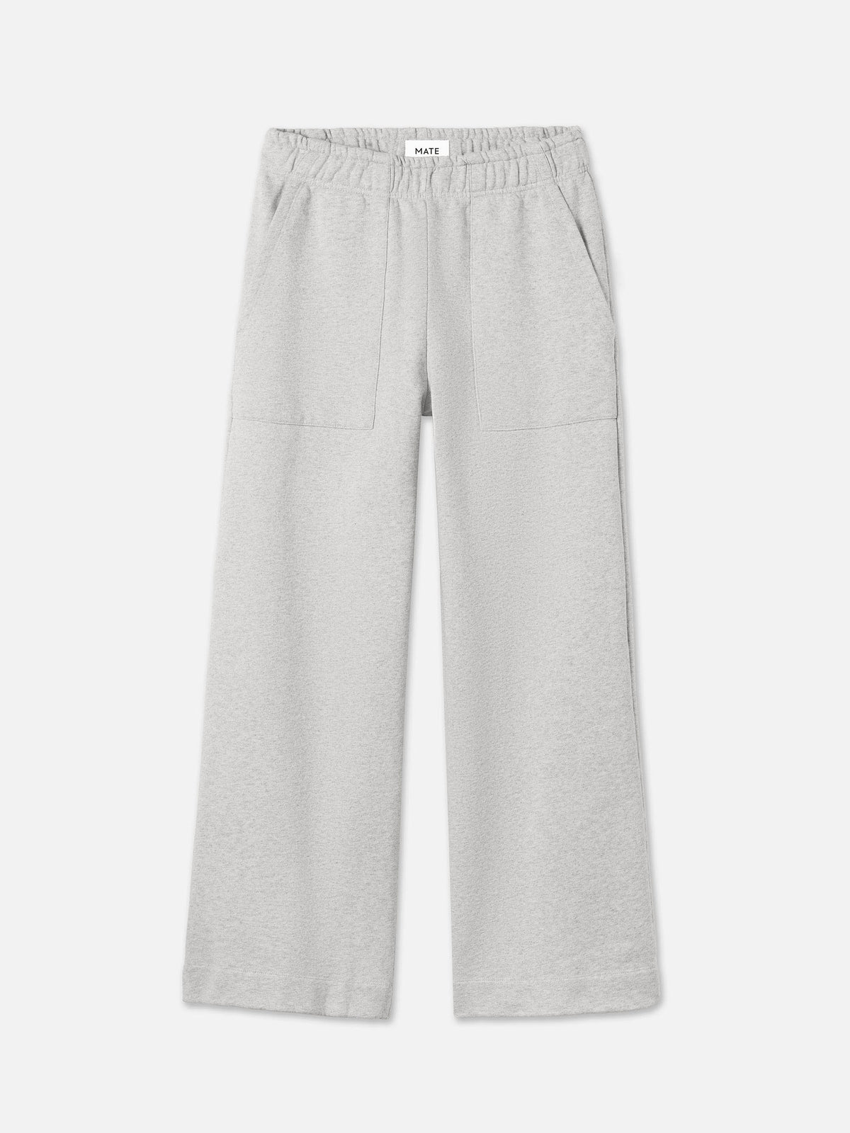 Organic Fleece Wide Leg Pant-Sweatpants-MATE the Label-HEATHER GREY-XS-MATE the Label