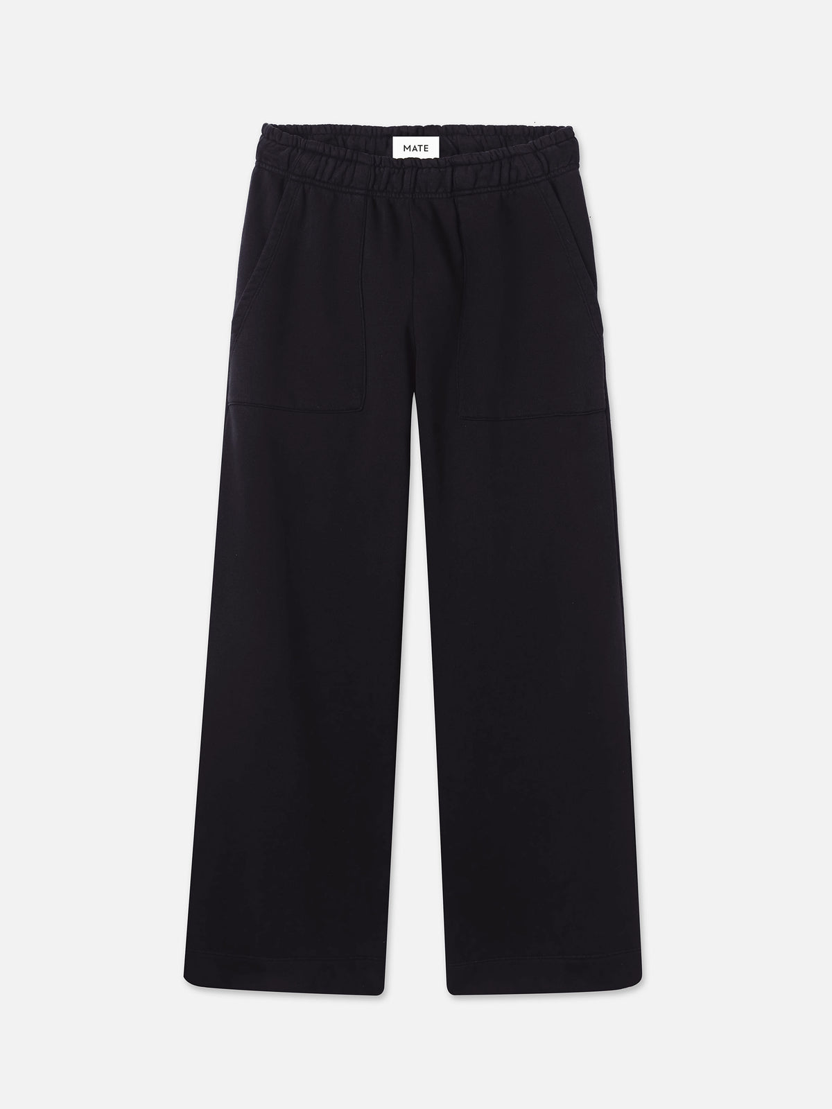 Organic Fleece Wide Leg Pant-Sweatpants-MATE the Label-JET BLACK-XS-MATE the Label