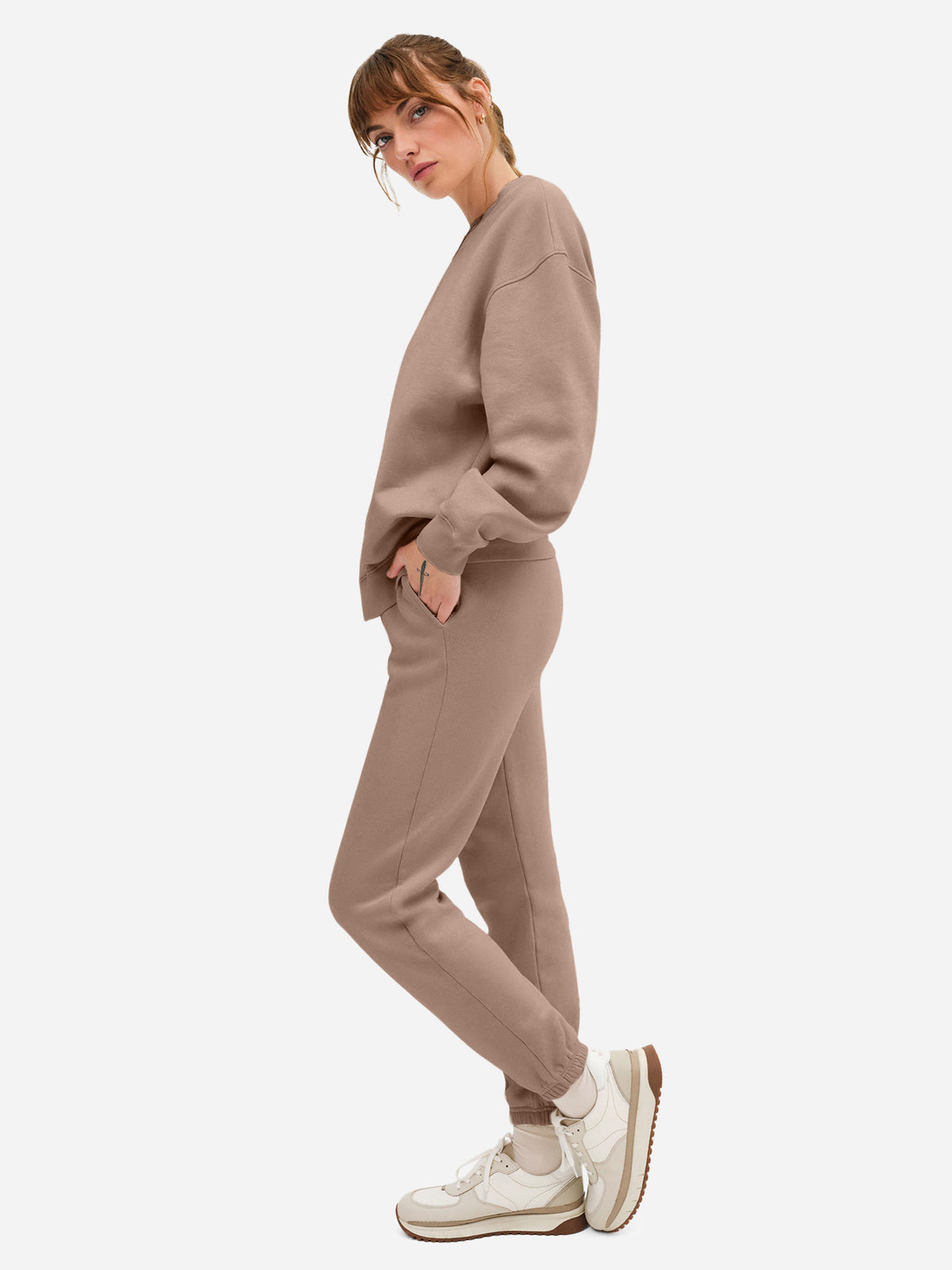 Organic Fleece Relaxed Pocket Sweatpant-Sweatpants-MATE the Label-MUSHROOM-XS-MATE the Label