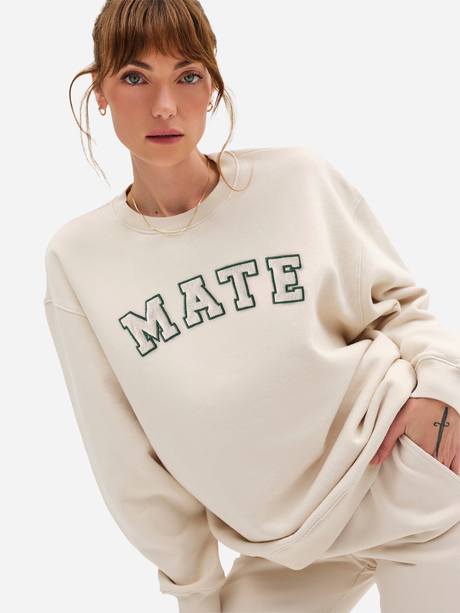 Organic Fleece Embroidered Oversized Sweatshirt – MATE the Label