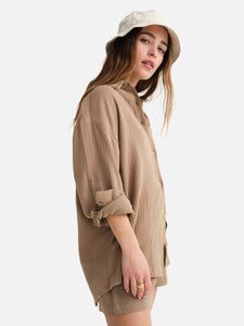 Organic Gauze Oversized Buttondown