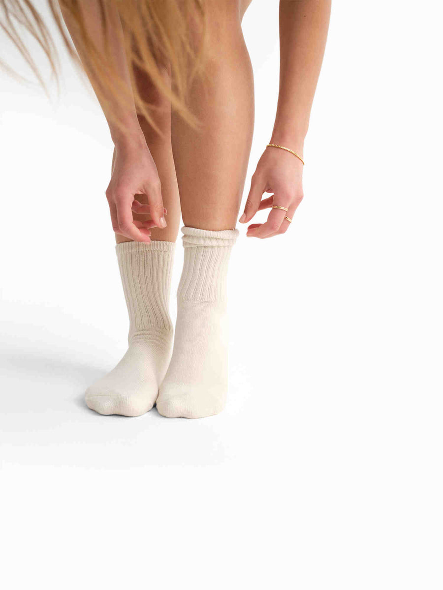 Organic Cotton Sock 3 Pack-Intimates-MATE the Label-NATURAL SAGE SEDONA-S/M-MATE the Label