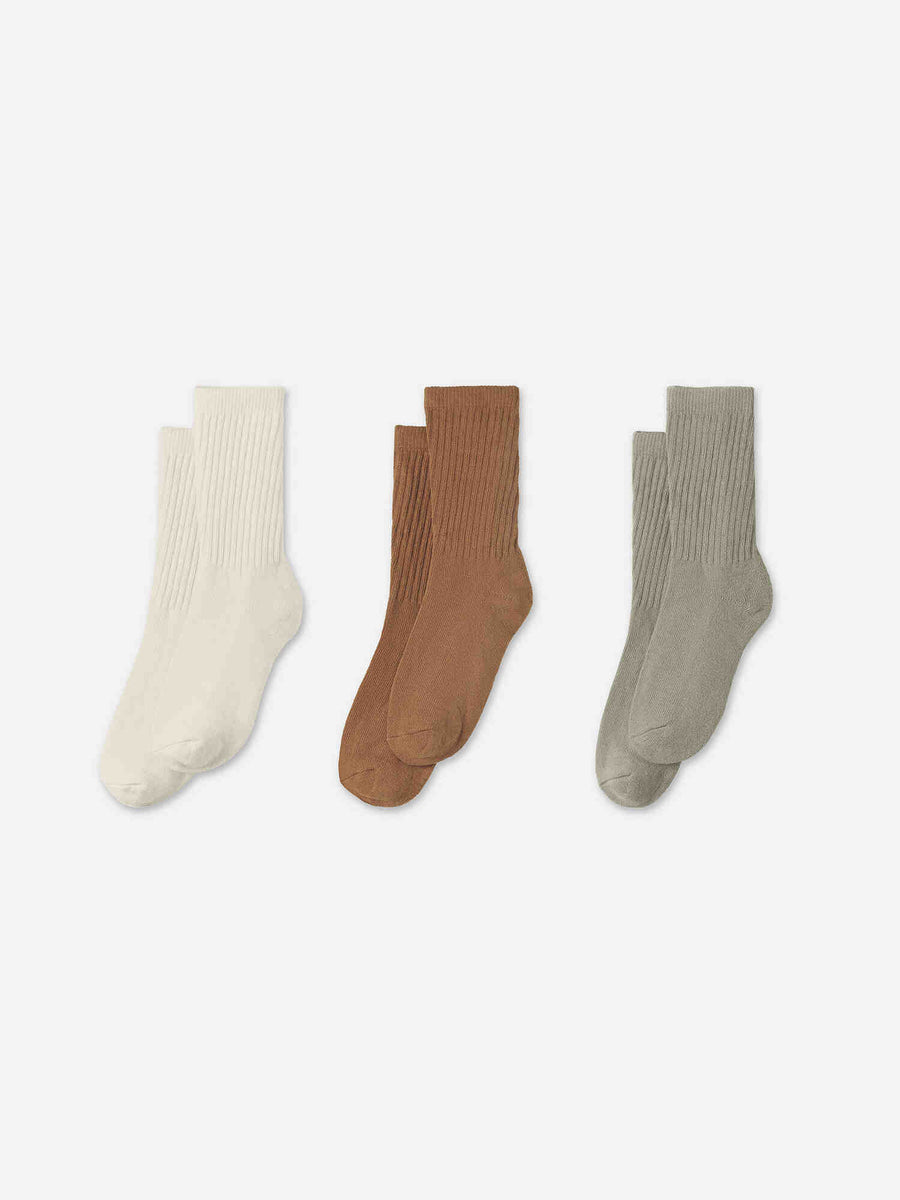 Organic Cotton Sock 3 Pack-Intimates-MATE the Label-NATURAL SAGE SEDONA-S/M-MATE the Label