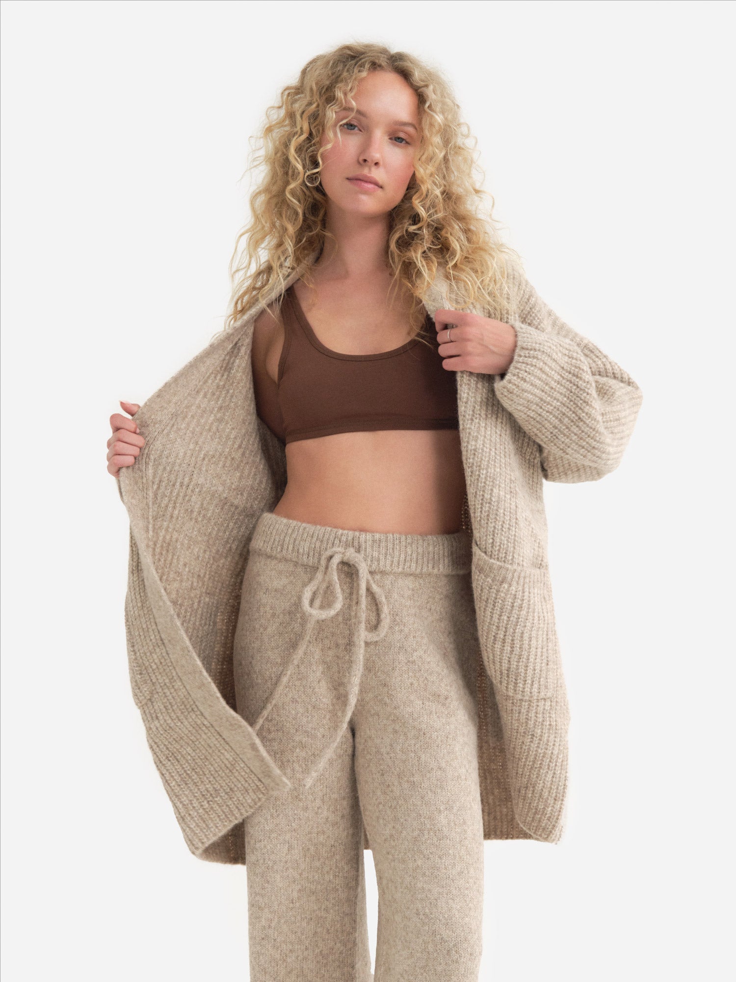 Alpaca long cardigan shop