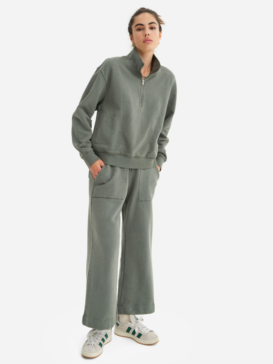 Organic Fleece Wide Leg Pant