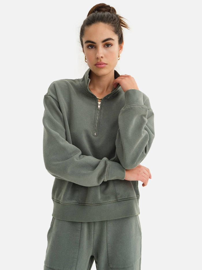 Organic Fleece Quarter Zip Sweatshirt