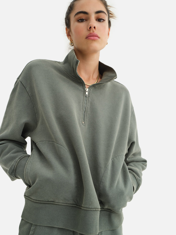 Organic Fleece Quarter Zip Sweatshirt