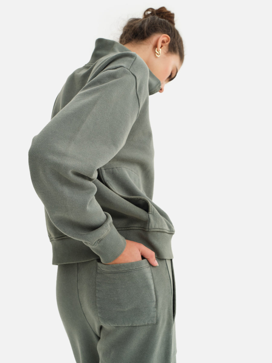 Organic Fleece Quarter Zip Sweatshirt