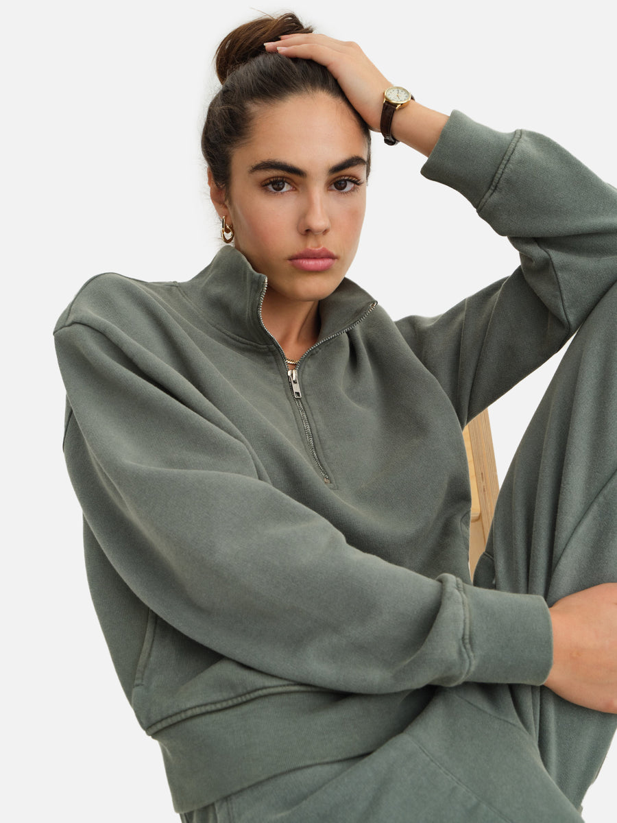 Organic Fleece Quarter Zip Sweatshirt
