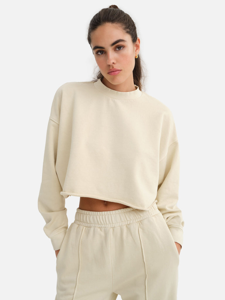 Organic Fleece Cropped Vintage Sweatshirt – MATE the Label