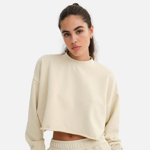 Organic Fleece Cropped Vintage Sweatshirt