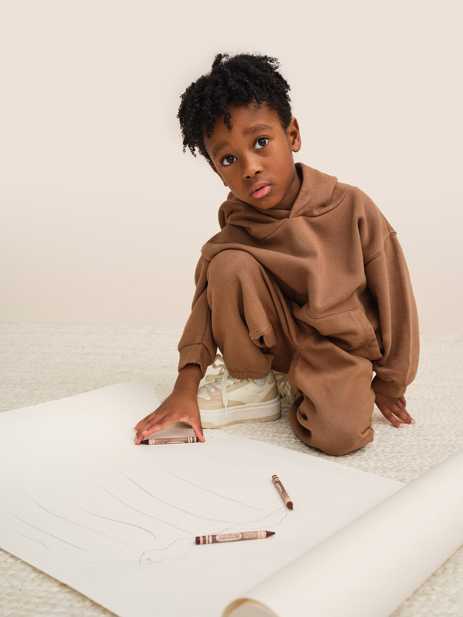 Mini Organic Fleece Hoodie-Sweatshirts-MATE the Label-COFFEE-0/6m-MATE the Label