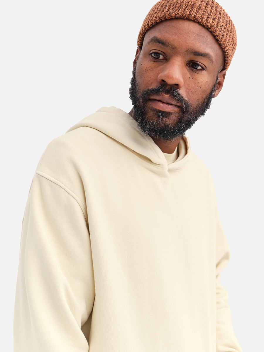 Men's Organic Fleece Hoodie-Sweatshirts-MATE the Label-BONE-S-MATE the Label