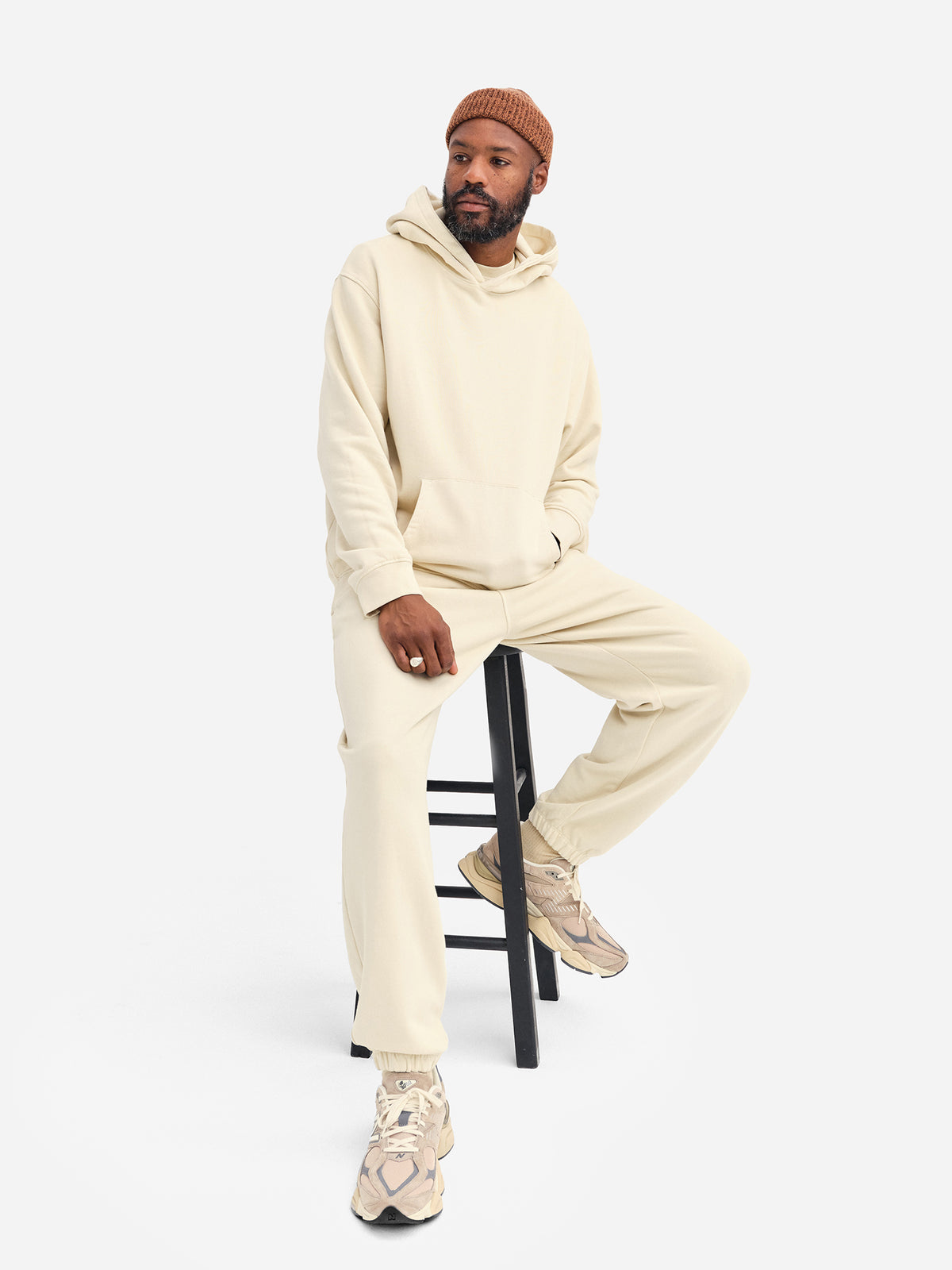 Men's Organic Fleece Hoodie-Sweatshirts-MATE the Label-BONE-S-MATE the Label