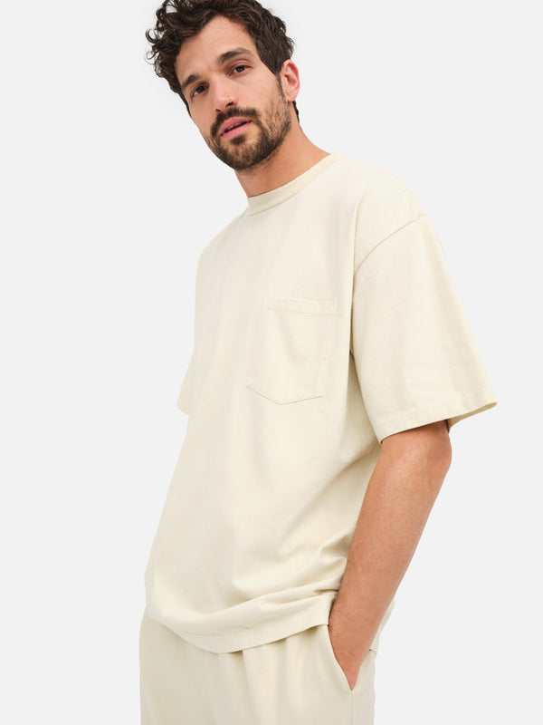 Men's Organic Heavyweight Cotton Relaxed Tee-Tees-MATE the Label-BONE-S-MATE the Label