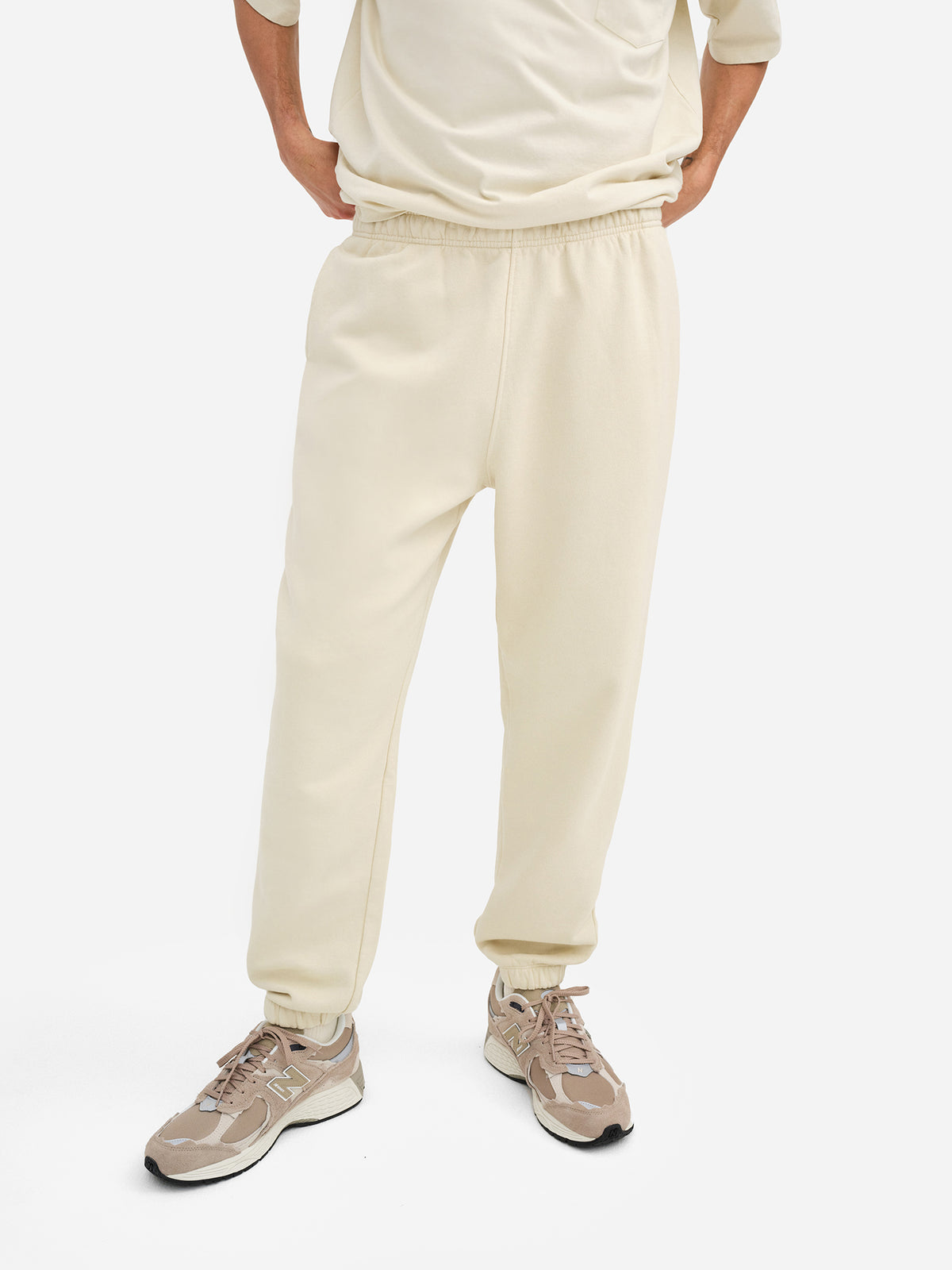 Men's Organic Fleece Relaxed Sweatpant-Sweatpants-MATE the Label-BONE-S-MATE the Label