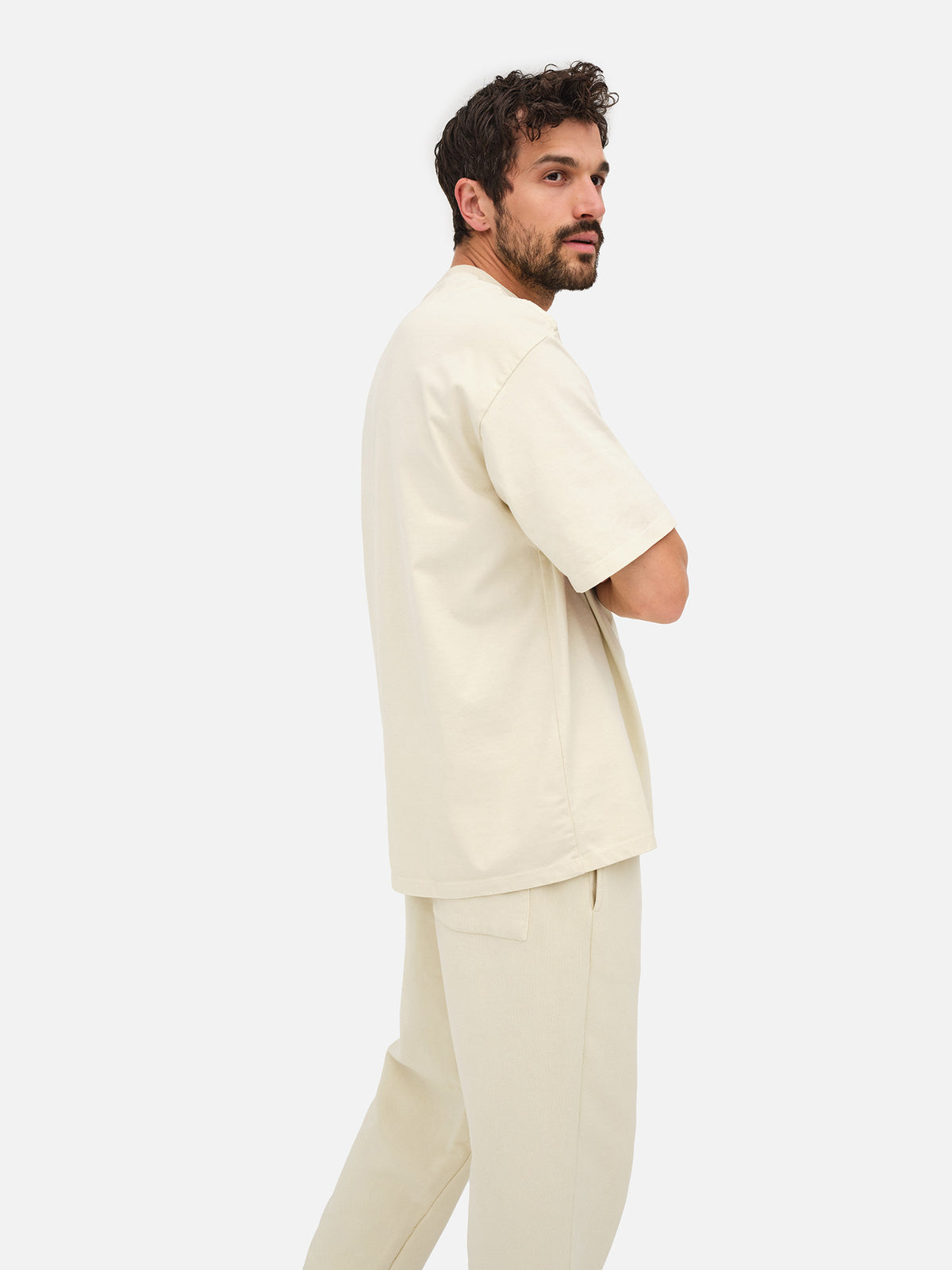 Men's Organic Heavyweight Cotton Relaxed Tee-Tees-MATE the Label-BONE-S-MATE the Label