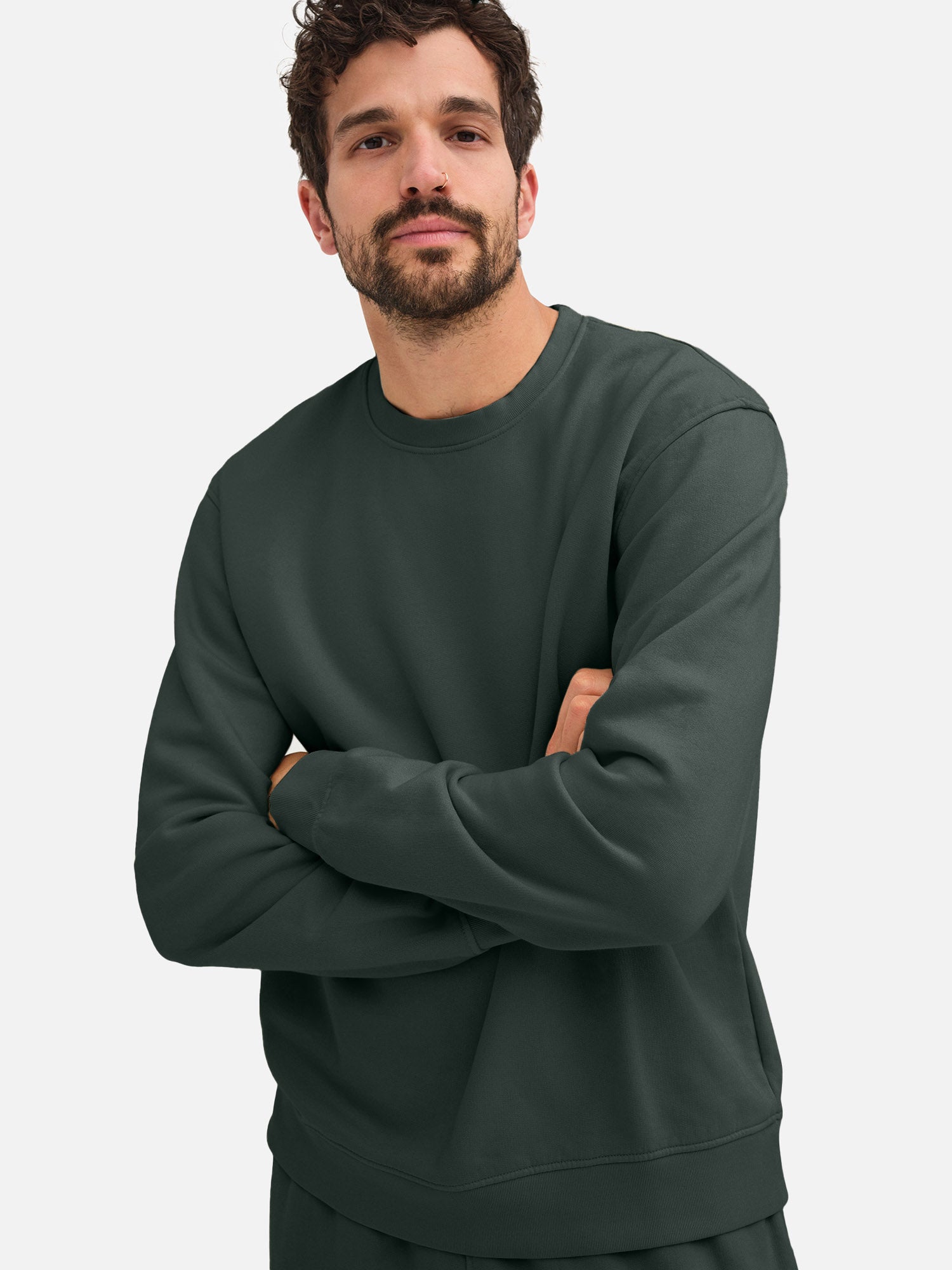 Mens fleece crew neck sales