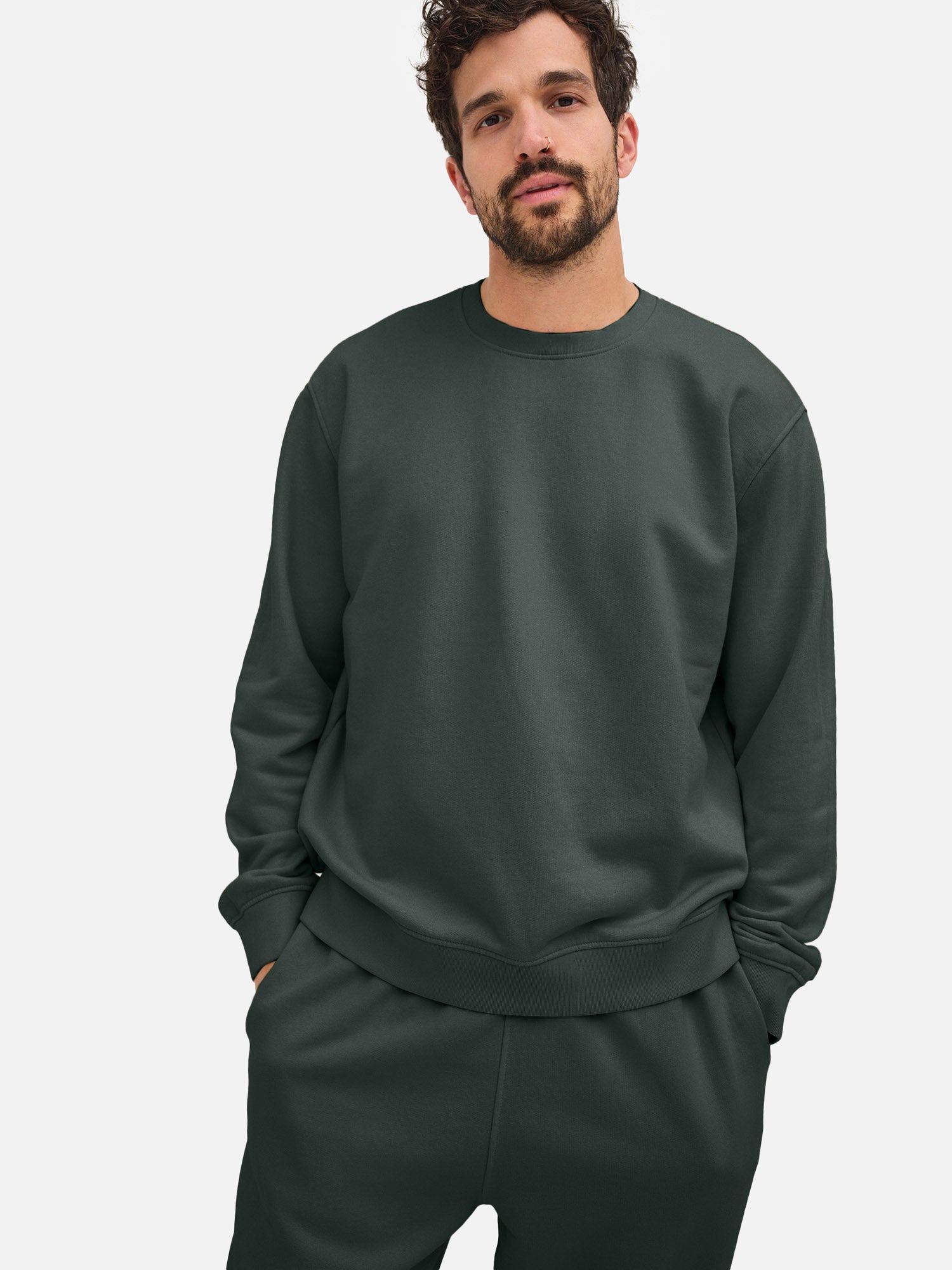 Men s Organic Fleece Crew Neck Sweatshirt MATE the Label