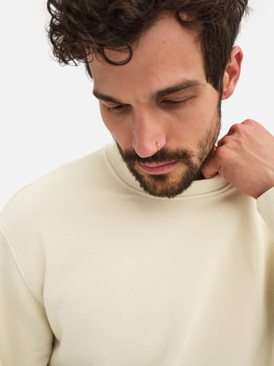 Men's Organic Fleece Crew Neck Sweatshirt-Sweatshirts-MATE the Label-BONE-S-MATE the Label