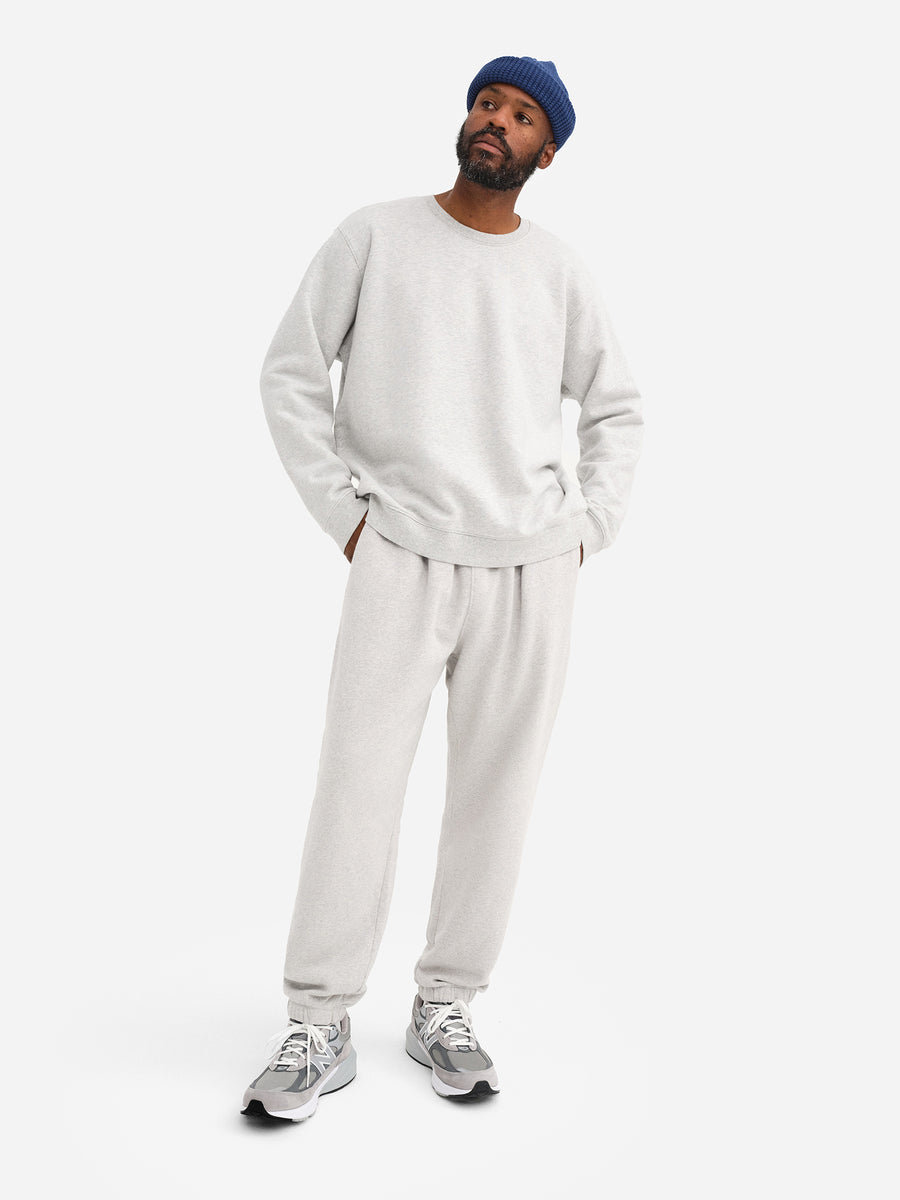 Men's Organic Fleece Crew Neck Sweatshirt-Sweatshirts-MATE the Label-HEATHER GREY-S-MATE the Label